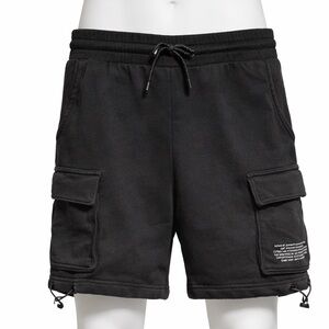 H&M Men’s Black Cargo Drawstring Athletic Shorts with Side Pockets